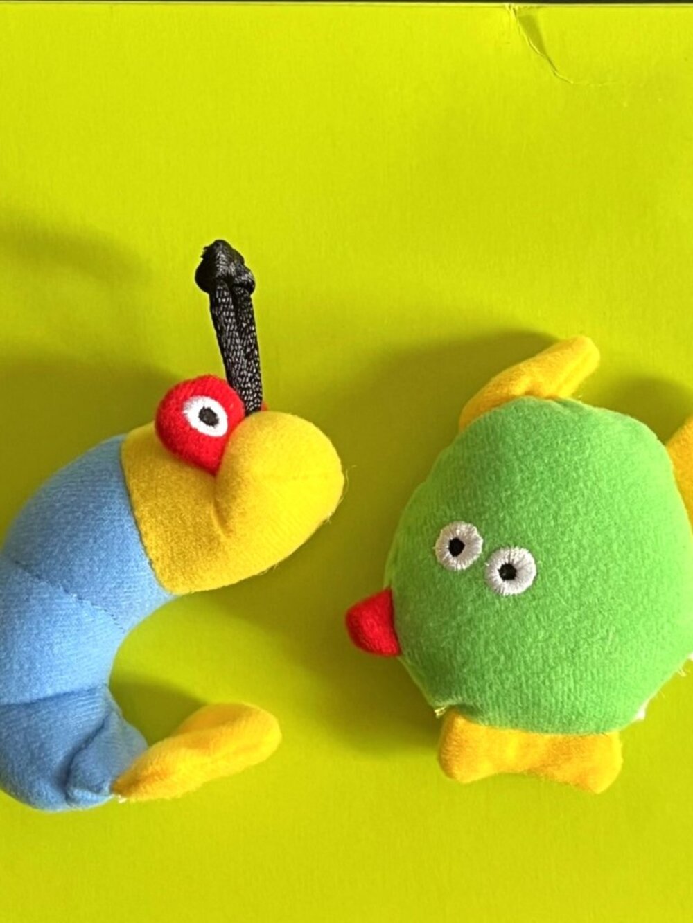 Melissa & Doug Hungry Pelican Replacements 2 Green Fish Rattle Blue Shrimp Plush